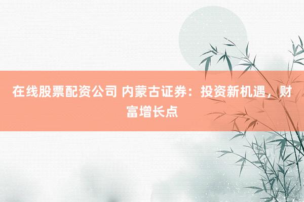 在线股票配资公司 内蒙古证券:投资新机遇,财富增长点