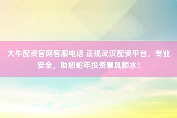 大牛配资官网客服电话 正规武汉配资平台，专业安全，助您蛇年投资顺风顺水！