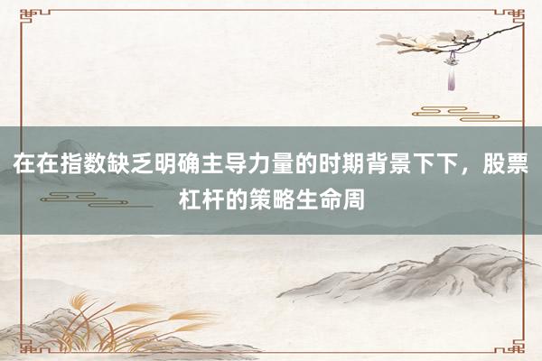 在在指数缺乏明确主导力量的时期背景下下，股票杠杆的策略生命周