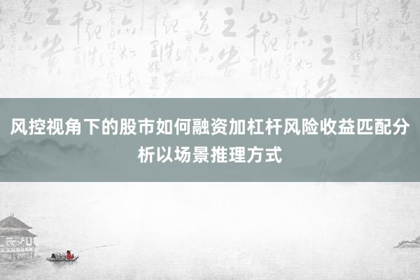 风控视角下的股市如何融资加杠杆风险收益匹配分析以场景推理方式