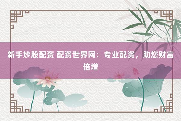 新手炒股配资 配资世界网：专业配资，助您财富倍增