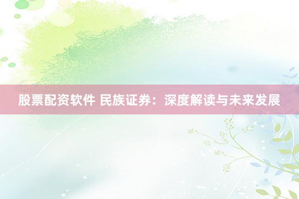 股票配资软件 民族证券：深度解读与未来发展