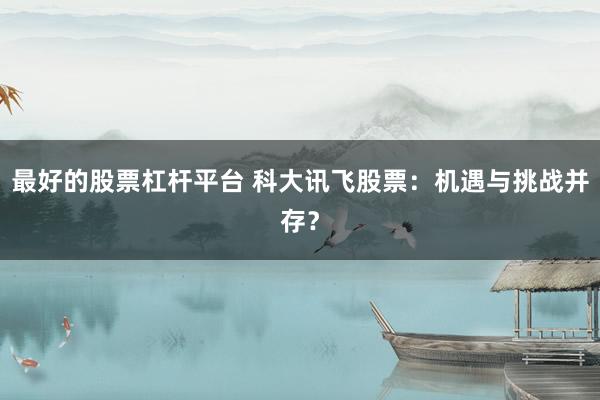最好的股票杠杆平台 科大讯飞股票:机遇与挑战并存?