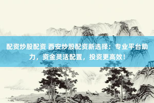 配资炒股配资 西安炒股配资新选择：专业平台助力，资金灵活配置，投资更高效！